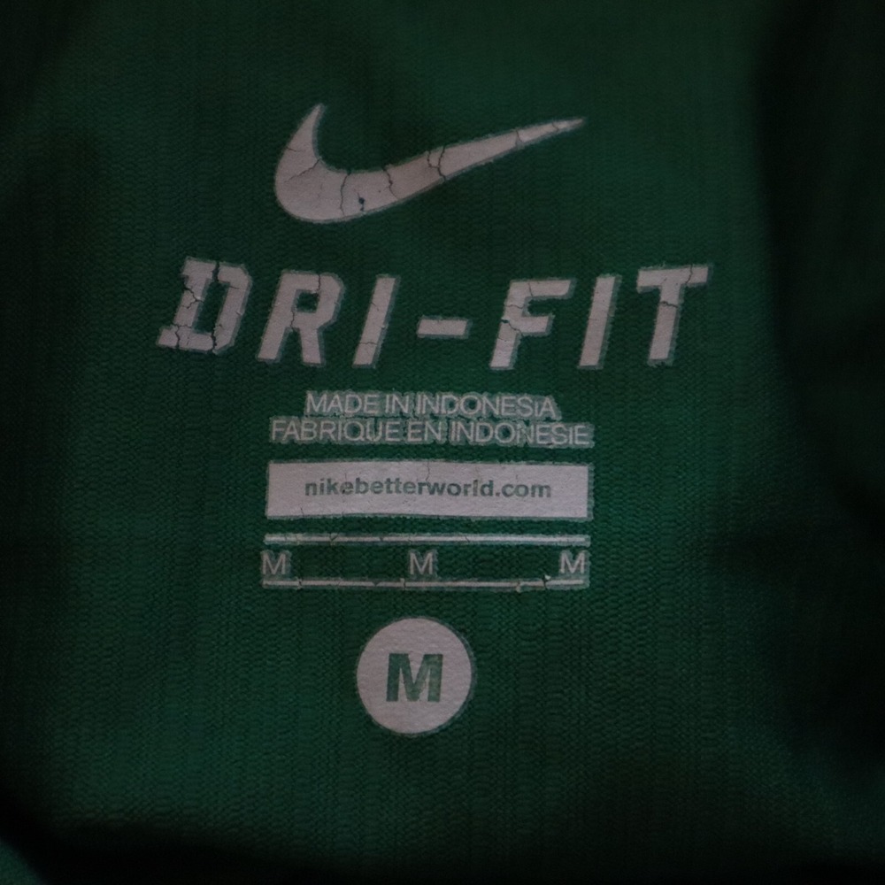 Nike Polo Shirt‎ Mens Medium Dri-Fit Performance Golf Green Striped Short Sleeve - Picture 5 of 6